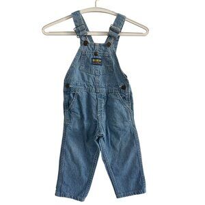 Vintage OshKosh B’Gosh Denim Overalls Boys 2T Blue Adjustable Straps Classic Bac